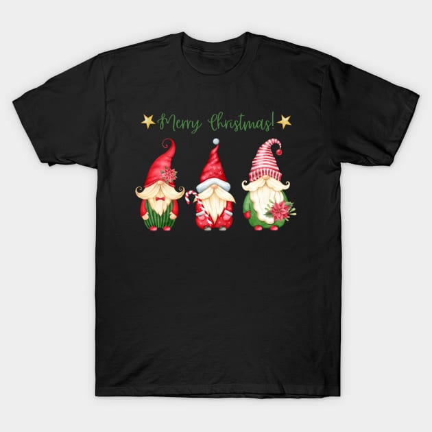 Gnomie Merry Christmas T-Shirt by Dizzy Lizzy Dreamin